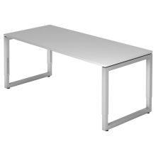 REGO 19 S | Bureau - 180 x 80 Gris/Argent réglable en hauteur