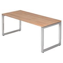 REGO 19 S | Bureau - 180 x 80 Noyer/Argent réglable en hauteur
