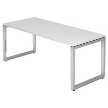 REGO 19 S | Bureau - 180 x 80 réglable en hauteur Blanc/Argent