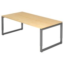 REGO 2E G | Bureau - 200 x 100 réglable en hauteur Érable/Graphite