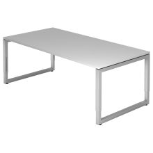 REGO 2E S | Bureau - 200 x 100 Gris/Argent réglable en hauteur