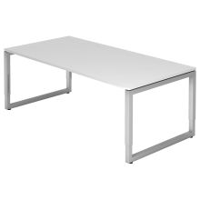 REGO 2E S | Bureau - 200 x 100 réglable en hauteur Blanc/Argent