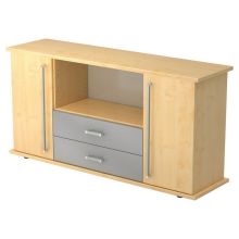 KAPA SB | Sideboard | avec protes et tiroirs - Érable poignée chrome métal