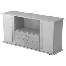 KAPA SB | Sideboard | avec protes et tiroirs - Gris poignée chrome métal