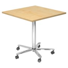BISTRO 88Q C - Système de tables conférence Érable 80 x 80 chrome