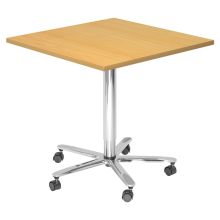 BISTRO 88Q C - Système de tables conférence Hêtre 80 x 80 chrome