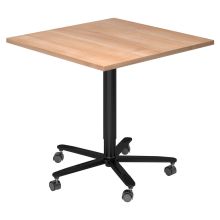 BISTRO 88Q D - Système de tables conférence Noyer 80 x 80 noir