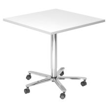 BISTRO 88Q C - Système de tables conférence Blanc 80 x 80 chrome