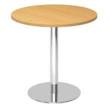 BISTRO F80R C - Système de tables conférence Hêtre chrome Ø 80