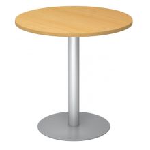 BISTRO F80R S - Système de tables conférence Hêtre argent Ø 80