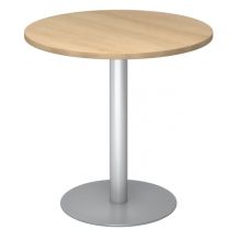 BISTRO F80R S - Système de tables conférence Chêne argent Ø 80