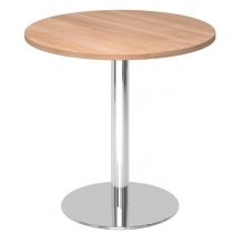 BISTRO F80R C - Système de tables conférence Noyer chrome Ø 80