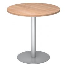 BISTRO F80R S - Système de tables conférence Noyer argent Ø 80