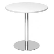 BISTRO F80R C - Système de tables conférence Blanc chrome Ø 80