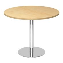 BISTRO F100R C - Système de tables conférence Érable chrome Ø 100