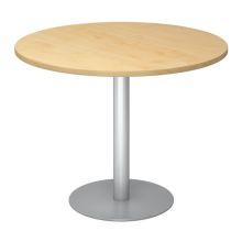 BISTRO F100R S - Système de tables conférence Érable argent Ø 100