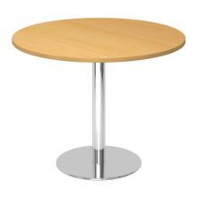 BISTRO F100R C - Système de tables conférence Hêtre chrome Ø 100