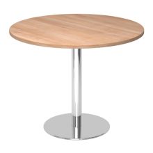 BISTRO F100R C - Système de tables conférence Noyer chrome Ø 100