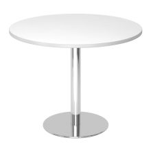 BISTRO F100R C - Système de tables conférence Blanc chrome Ø 100