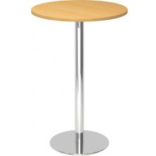 BISTRO H80R C - Système de tables conférence Hêtre chrome Ø 80