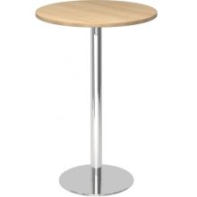 BISTRO H80R C - Système de tables conférence chrome Chêne Ø 80