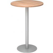 BISTRO H80R S - Système de tables conférence Noyer argent Ø 80