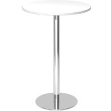 BISTRO H80R C - Système de tables conférence Blanc chrome Ø 80