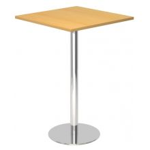 BISTRO H88Q C - Système de tables conférence Hêtre 80 x 80 chrome