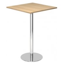 BISTRO H88Q C - Système de tables conférence 80 x 80 chrome Chêne