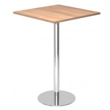 BISTRO H88Q C - Système de tables conférence Noyer 80 x 80 chrome