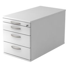 SIGNA TC30 BM - Caisson bureau sur roulettes Blanc poignée arche métal