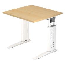 UNDA 8 W | Bureau - 80 x 80 réglable en hauteur Érable/Blanc