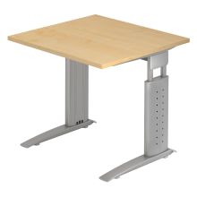 UNDA 8 S | Bureau - 80 x 80 Érable/Argent réglable en hauteur