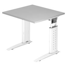 UNDA 8 W | Bureau - 80 x 80 réglable en hauteur Gris/Blanc
