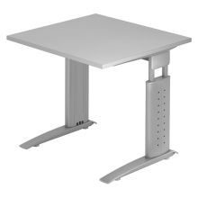 UNDA 8 S | Bureau - 80 x 80 Gris/Argent réglable en hauteur