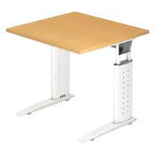 UNDA 8 W | Bureau - 80 x 80 réglable en hauteur Hêtre/Blanc