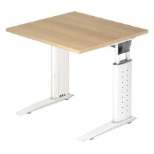 UNDA 8 W | Bureau - 80 x 80 réglable en hauteur Chêne/Blanc