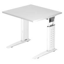 UNDA 8 W | Bureau - 80 x 80 réglable en hauteur Blanc/Blanc