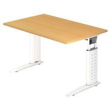 UNDA 12 W | Bureau - 120 x 80 réglable en hauteur Hêtre/Blanc