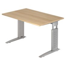 UNDA 12 S | Bureau - 120 x 80 Chêne/Argent réglable en hauteur