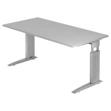 UNDA 16 S | Bureau - 160 x 80 Gris/Argent réglable en hauteur