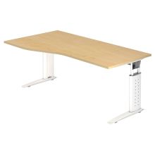 UNDA 18 W | Bureau - 180 x 100 réglable en hauteur Érable/Blanc