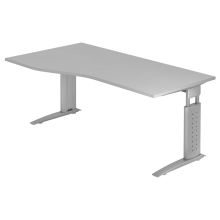 UNDA 18 S | Bureau - 180 x 100 Gris/Argent réglable en hauteur