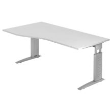UNDA 18 S | Bureau - 180 x 100 réglable en hauteur Blanc/Argent
