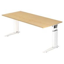 UNDA 19 W | Bureau - 180 x 80 réglable en hauteur Érable/Blanc