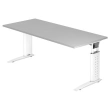 UNDA 19 W | Bureau - 180 x 80 réglable en hauteur Gris/Blanc