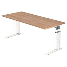UNDA 19 W | Bureau - 180 x 80 réglable en hauteur Noyer/Blanc