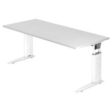 UNDA 19 W | Bureau - 180 x 80 réglable en hauteur Blanc/Blanc
