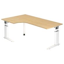 UNDA 82 W | Bureau - 200 x 120 réglable en hauteur Érable/Blanc