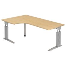 UNDA 82 S | Bureau - 200 x 120 Érable/Argent réglable en hauteur
